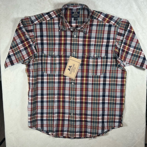 NWT Willis & Geiger Large Plaid Casual Button Indian Madras Patchwork Shirt - Picture 2 of 10